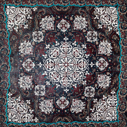 Whispers of the Silk Road – 36" x 36" Mixed Media Painting