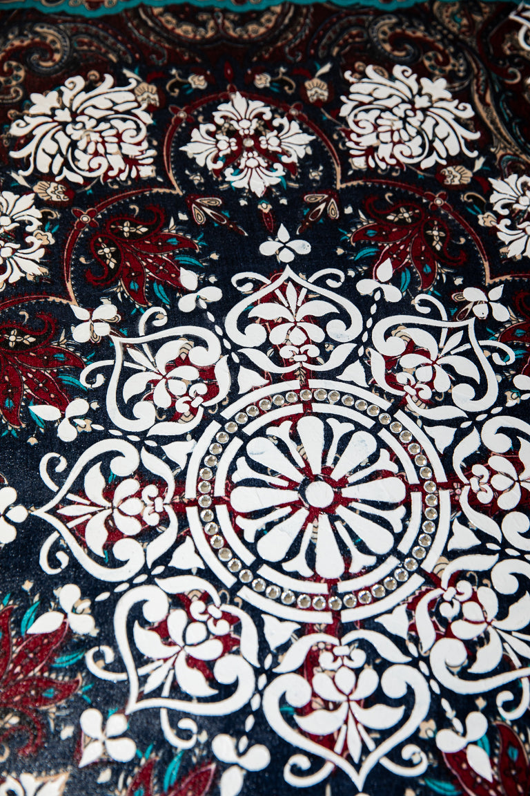 Whispers of the Silk Road – 36" x 36" Mixed Media Painting