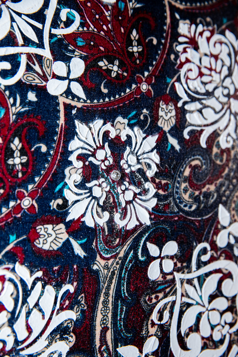 Whispers of the Silk Road – 36" x 36" Mixed Media Painting