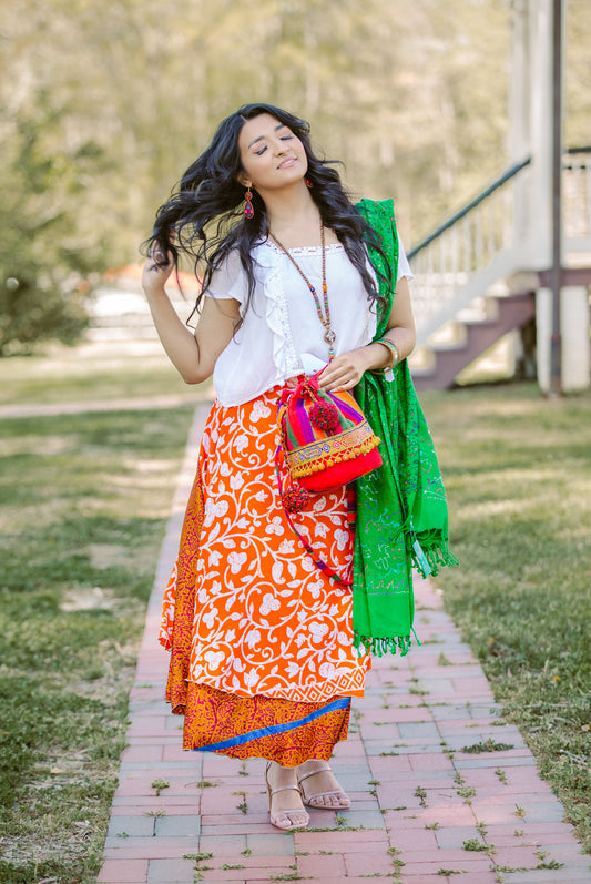 WOMEN'S SILK WRAP INDIAN SARI SKIRTS - JAG Universal Collection 