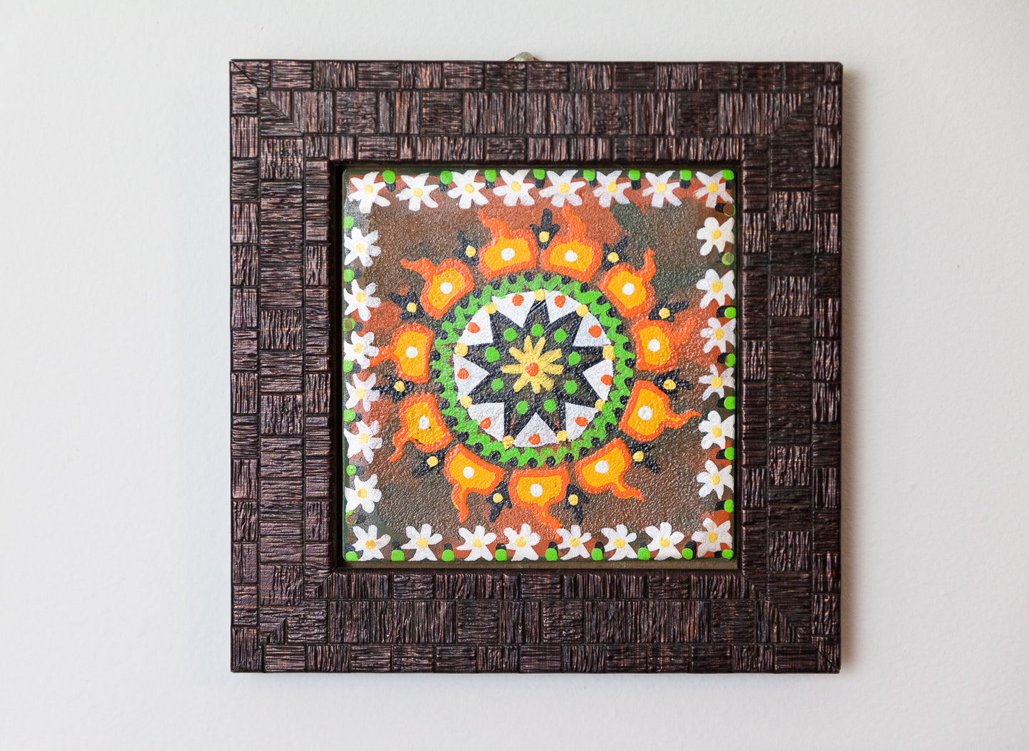 PUNJABI DESIGN TILE AND WOOD WALL ART - HANDCRAFTED - JAG Universal Collection 