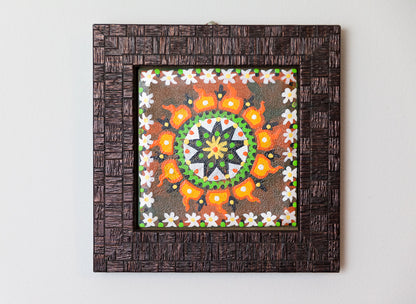PUNJABI DESIGN TILE AND WOOD WALL ART - HANDCRAFTED - JAG Universal Collection 