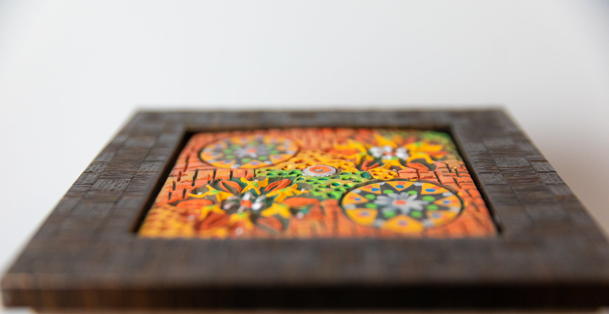 PUNJABI DESIGN TILE AND WOOD WALL ART - HANDCRAFTED - JAG Universal Collection 