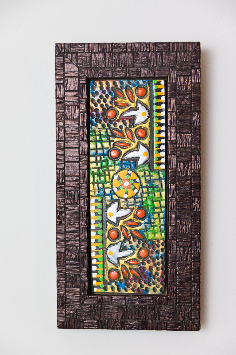 PUNJABI DESIGN TILE AND WOOD WALL ART - HANDCRAFTED - JAG Universal Collection 