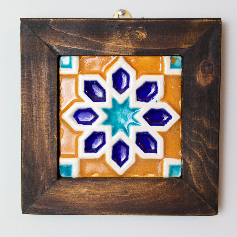PUNJABI TILE AND WOOD GEOMETRIC WALL ART - HANDCRAFTED - JAG Universal Collection 