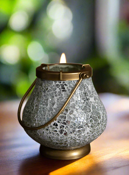 GLASS MOSAIC HAND CRAFTED VOTIVE CANDLE HOLDER - JAG Universal Collection 