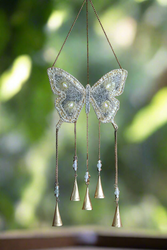 GOLDEN GLASS AND BEADS HANDCRAFTED WIND CHIME - JAG Universal Collection 