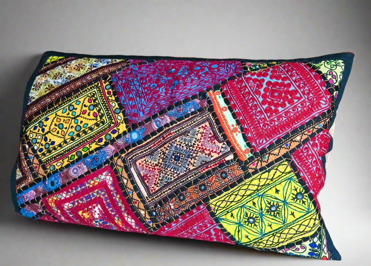 RAJASTHANI DESIGNED PILLOW CASES - REGULAR SIZE - SET OF 2 - JAG Universal Collection 