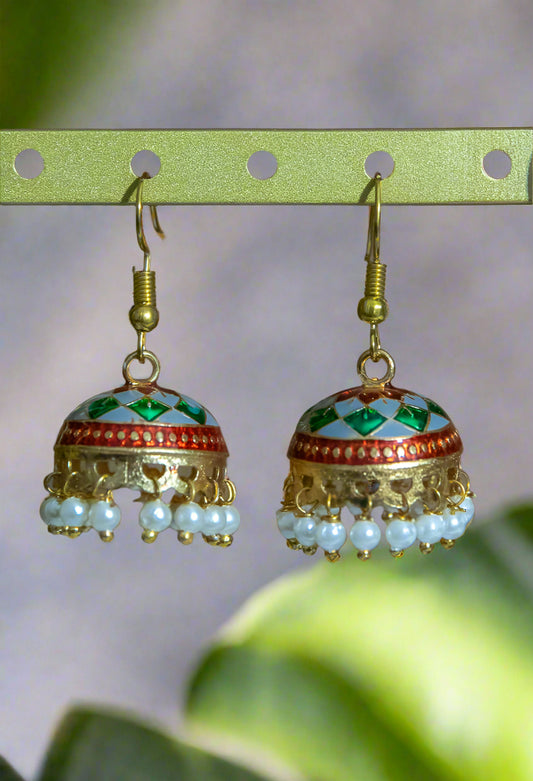 INDIAN JHUMKA DANGLE EARRINGS HANDCRAFTED - JAG Universal Collection 