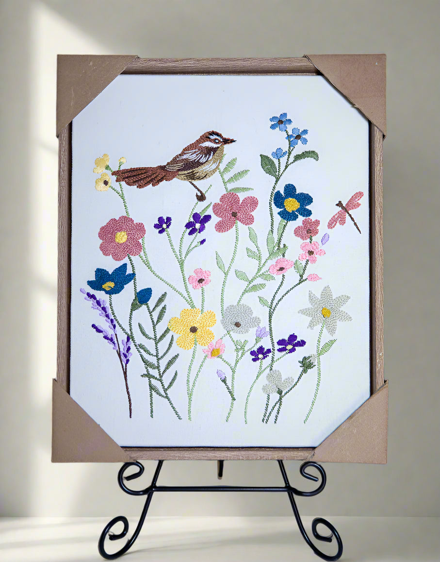 Wildflower Meadow Embroidered Wall Art