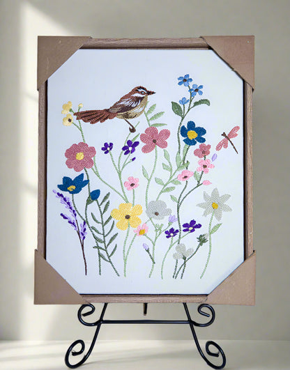 Wildflower Meadow Embroidered Wall Art