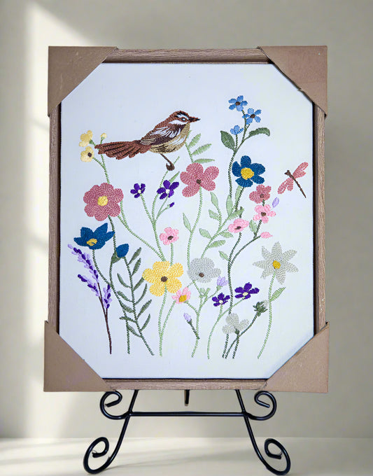 Wildflower Meadow Embroidered Wall Art
