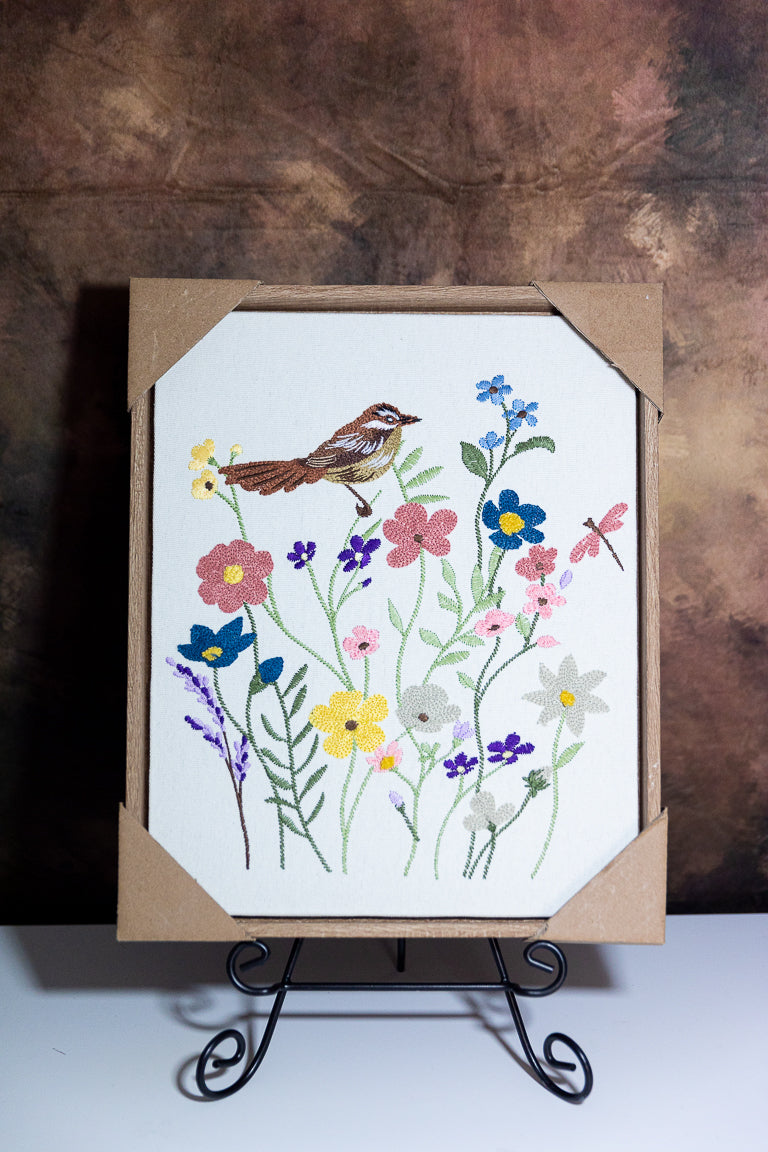 Wildflower Meadow Embroidered Wall Art