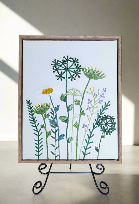 Wild Garden Botanical Embroidered Wall Art