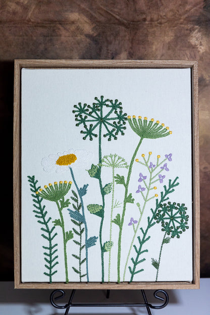 Wild Garden Botanical Embroidered Wall Art