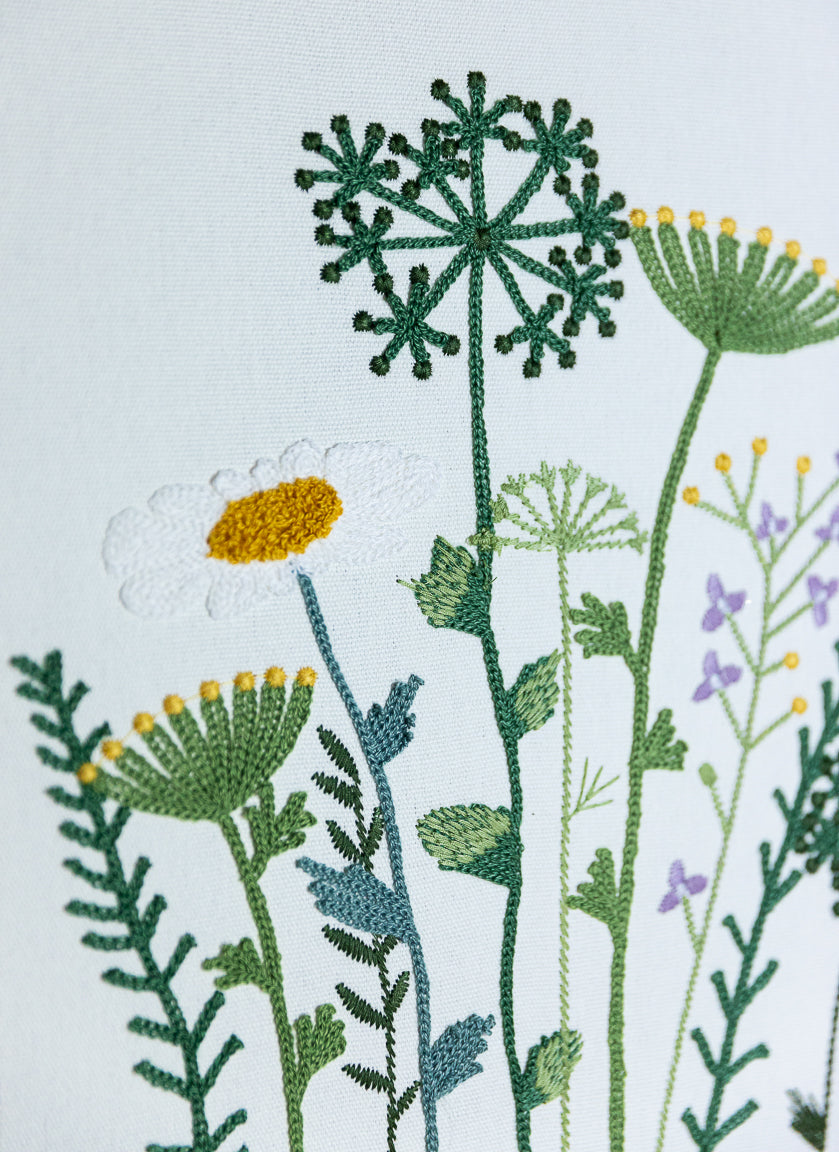Wild Garden Botanical Embroidered Wall Art