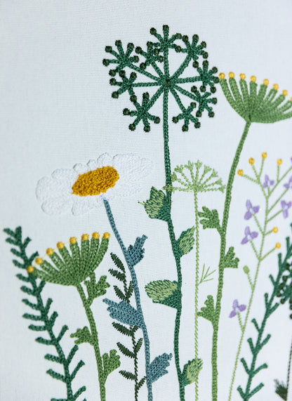 Wild Garden Botanical Embroidered Wall Art