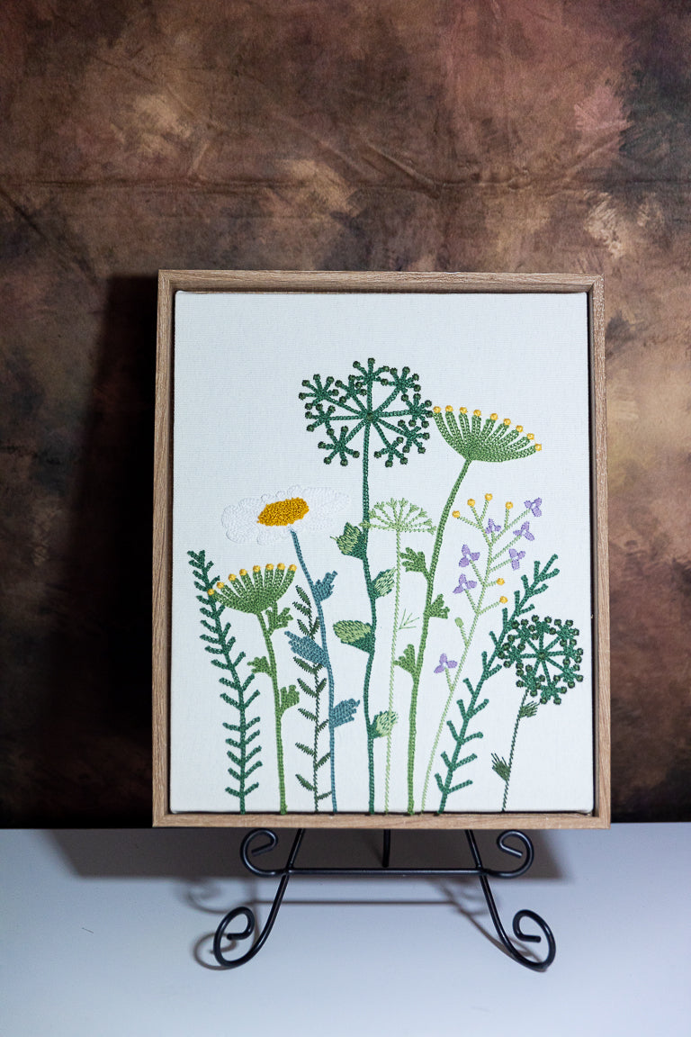 Wild Garden Botanical Embroidered Wall Art