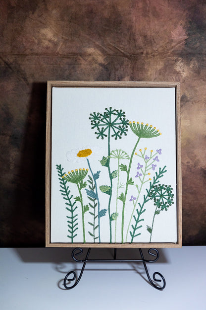 Wild Garden Botanical Embroidered Wall Art