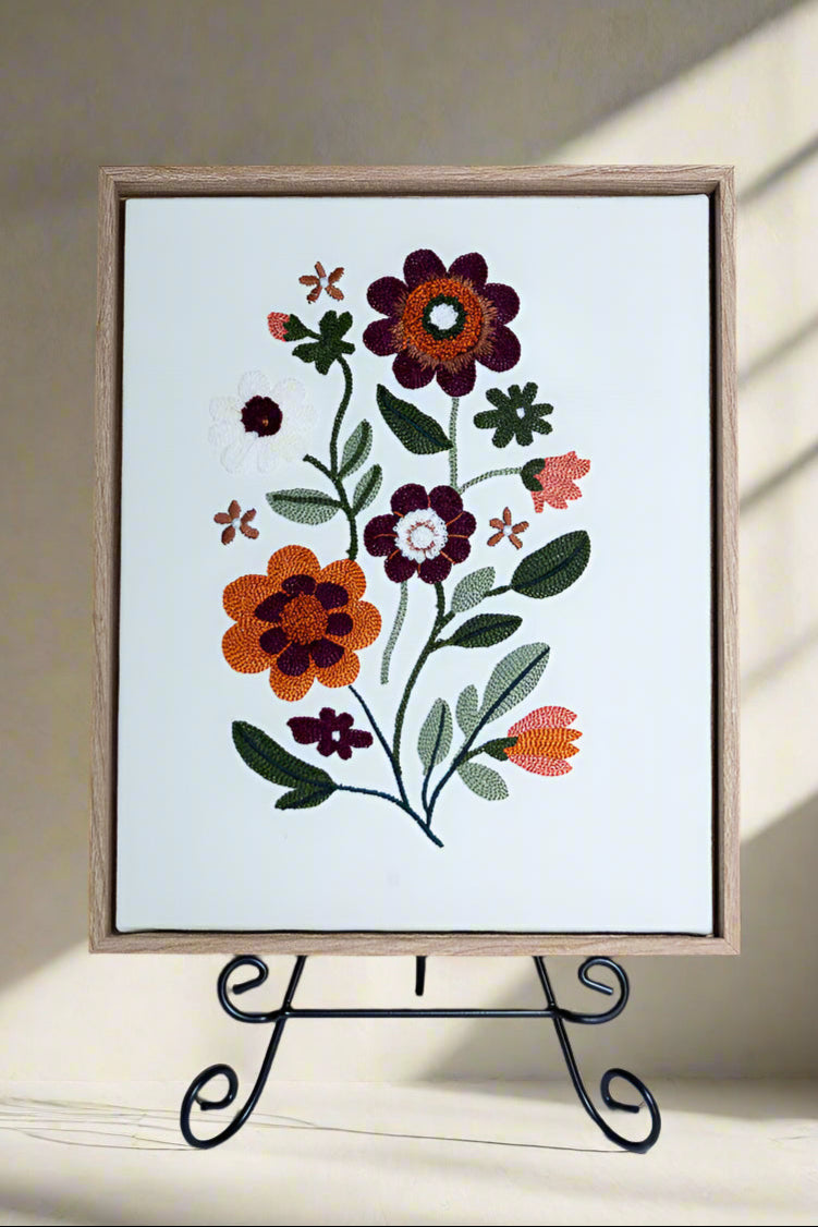 Autumn Garden Embroidered Wall Art