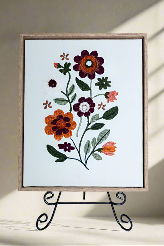 Autumn Garden Embroidered Wall Art