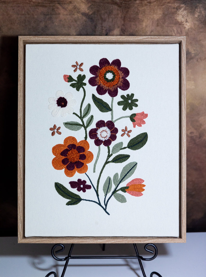 Autumn Garden Embroidered Wall Art