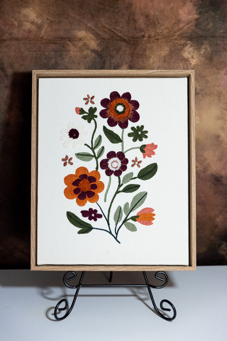 Autumn Garden Embroidered Wall Art