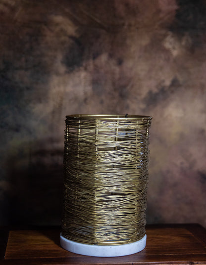 Gold Wire Utensil Holder with Marble Base