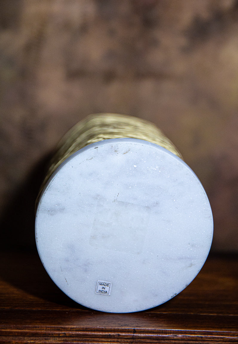 Gold Wire Utensil Holder with Marble Base