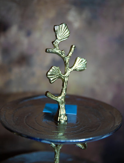 2-Tier Ginkgo Leaf Serving Tray