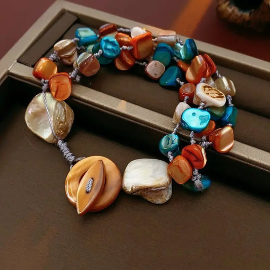 COASTAL MOSAIC SHELL BEAD BRACELET