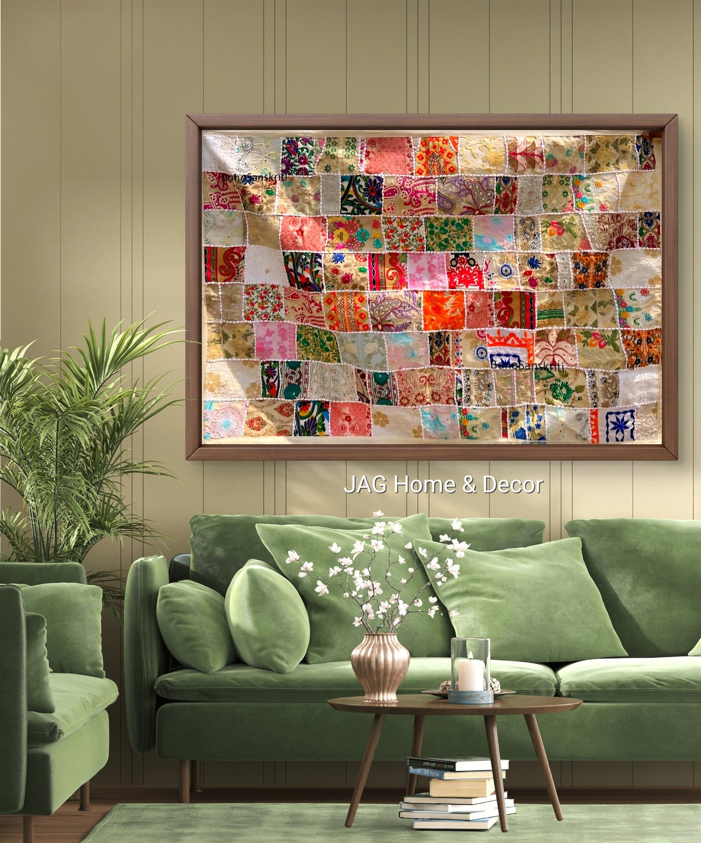 INDIAN RAJHASTANI EMBROIDRED WALL TAPESTRY - HANDCRAFTED - JAG Universal Collection 