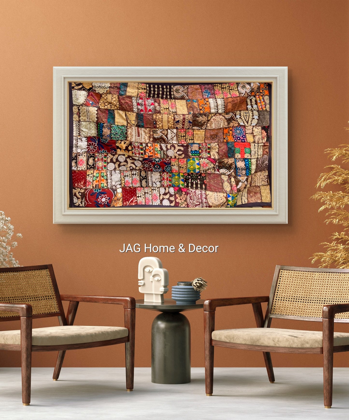 INDIAN RAJHASTANI EMBROIDRED WALL TAPESTRY - HANDCRAFTED - JAG Universal Collection 