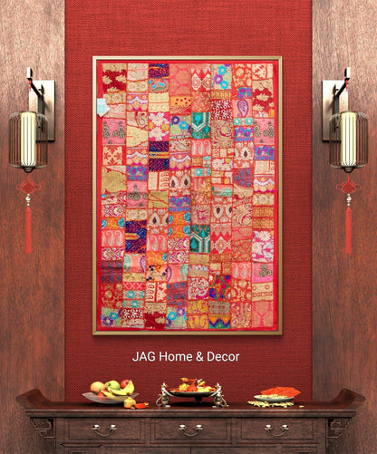 INDIAN RAJHASTANI EMBROIDRED WALL TAPESTRY - HANDCRAFTED - JAG Universal Collection 