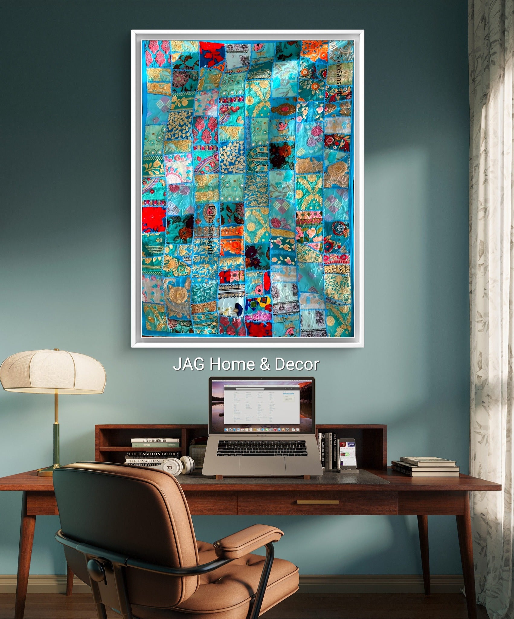 INDIAN RAJHASTANI EMBROIDRED WALL TAPESTRY - HANDCRAFTED - JAG Universal Collection 
