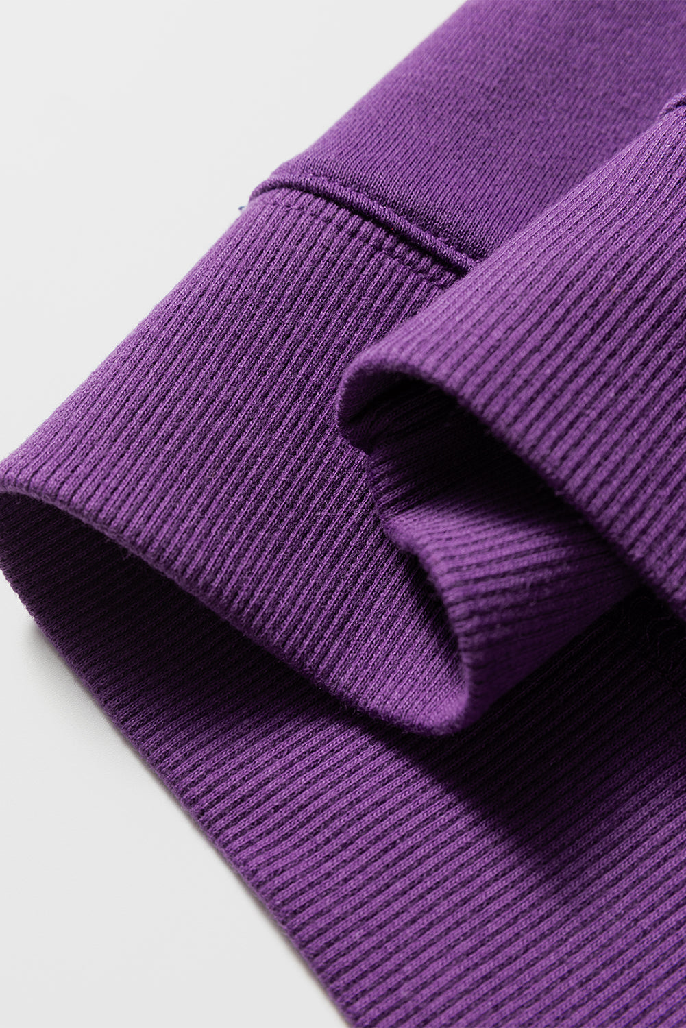 Purple Preppy Striped Sleeve Loose Sweatshirt
