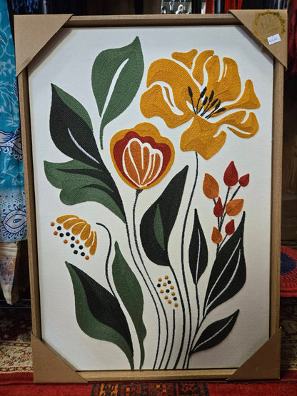 Embroidered Wall Art Garden 24" x 14"