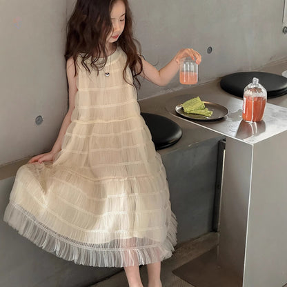 Girls' Dress Sleeveless Tank Dress for Children