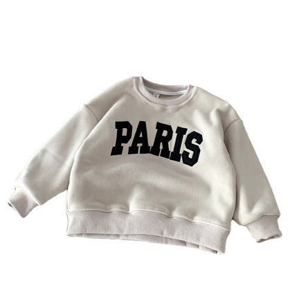 One piece fleece hoodie versatile top for children