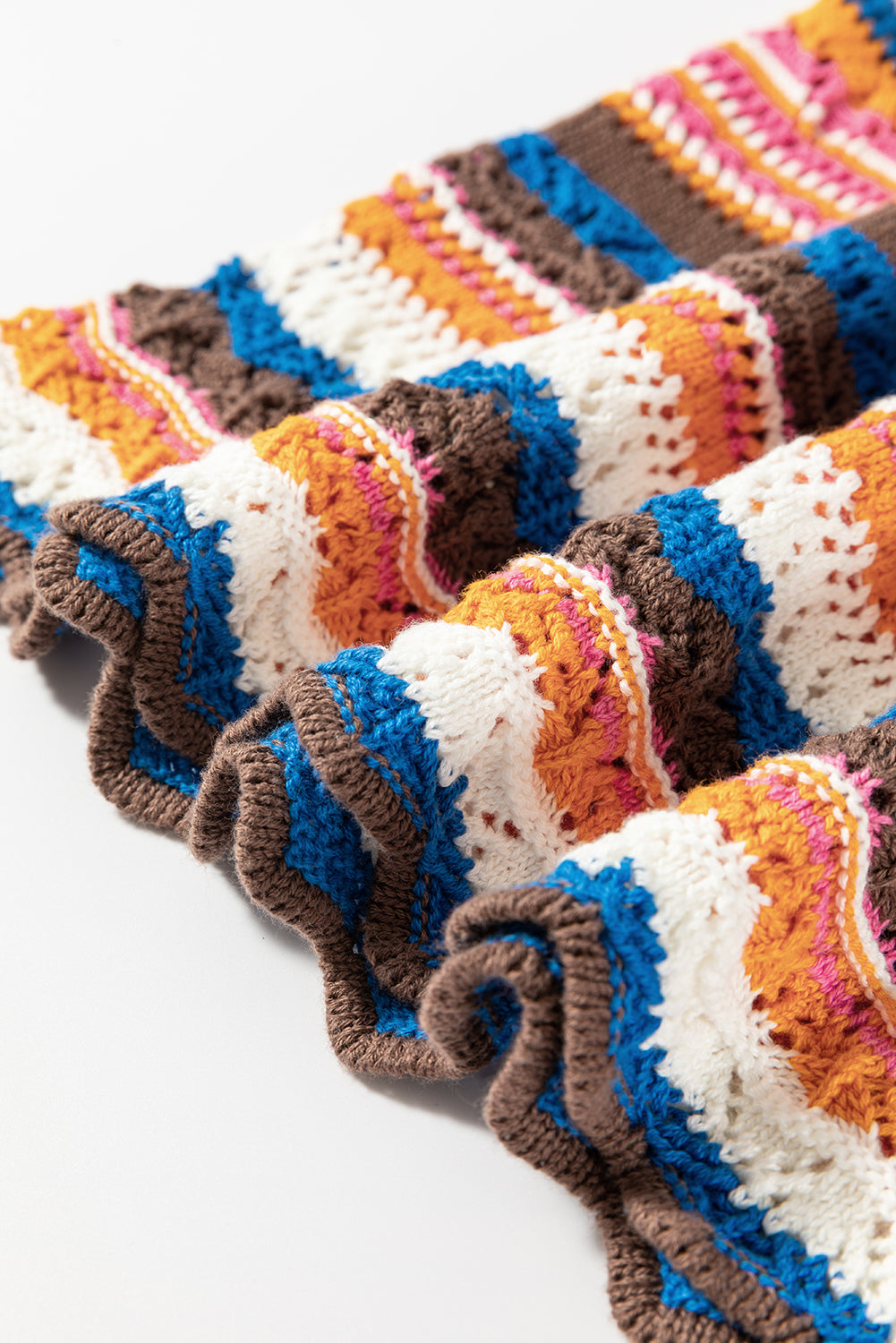 oho Crochet Knit Tank Top – Multicolor Striped Summer Sweater Vest