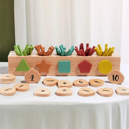 Early education spindle box for children infants and toddlers shape matching for children building blocks for babies wooden toys