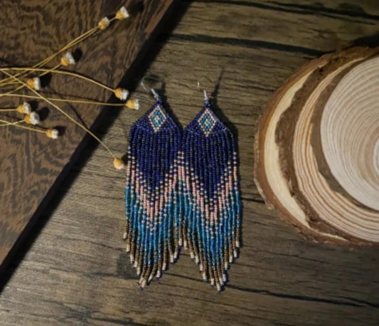 Handcrafted Beaded Fringe Earrings – Boho Elegance in Every Strand - JAG Universal Collection 