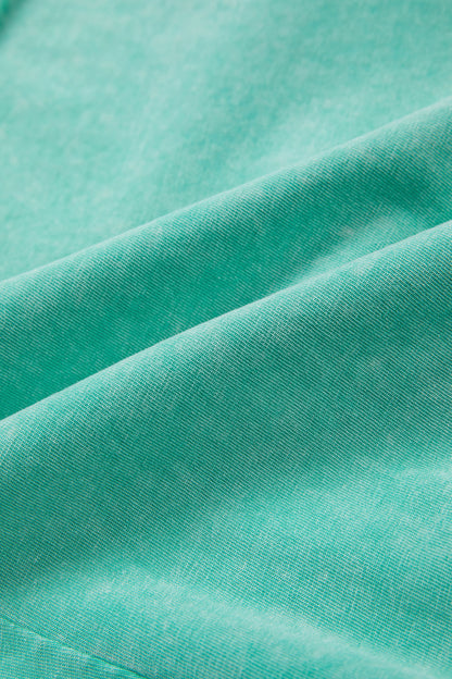Sea Green Mineral Wash Lounge Shorts – Soft Drawstring Casual Shorts
