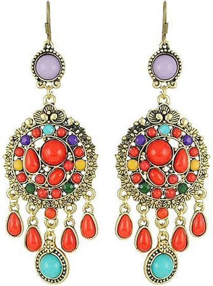 BOHEMIAN ENAMEL TASSEL DROP EARRINGS - JAG Universal Collection 