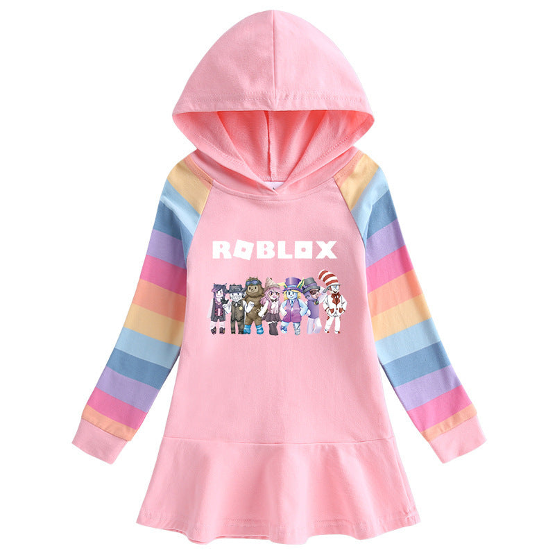 Cartoon Rainbow Girls' Dress for Children