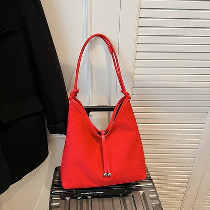 Matte Retro Women's Large Capacity Shoulder Bag, Casual Everyday Tote with Premium Texture
