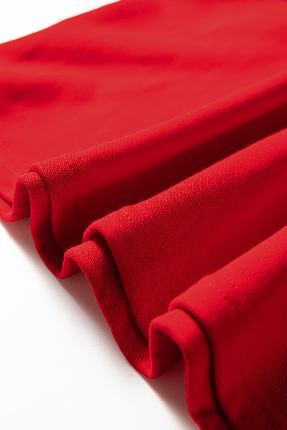 Fiery Red Striped Sleeve Sweatshirt Mini Dress – Casual Loose Fit with Pockets