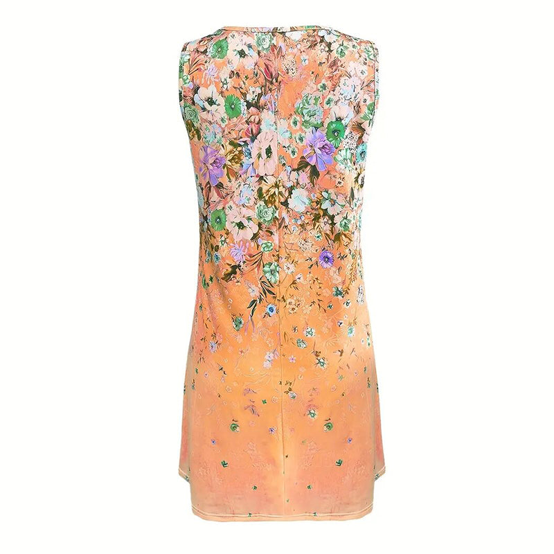 Floral dress with a white background