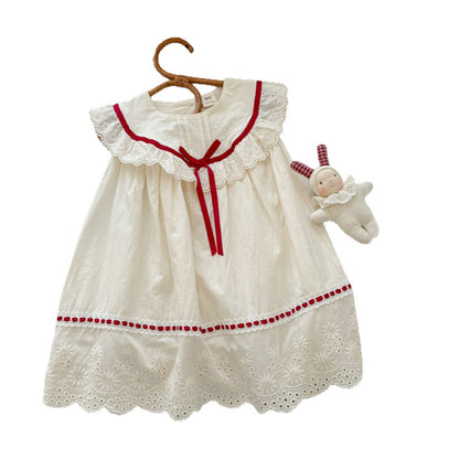 Lace Princess Dress Sleeveless Ruffled Skirt for Kids
