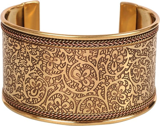 BRASS ETHNIC CUFF BRACELET - JAG Universal Collection 
